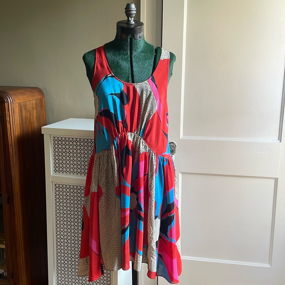 Anthropologie Leifsdottir Midsummers Bloom flowy abstract dress 6